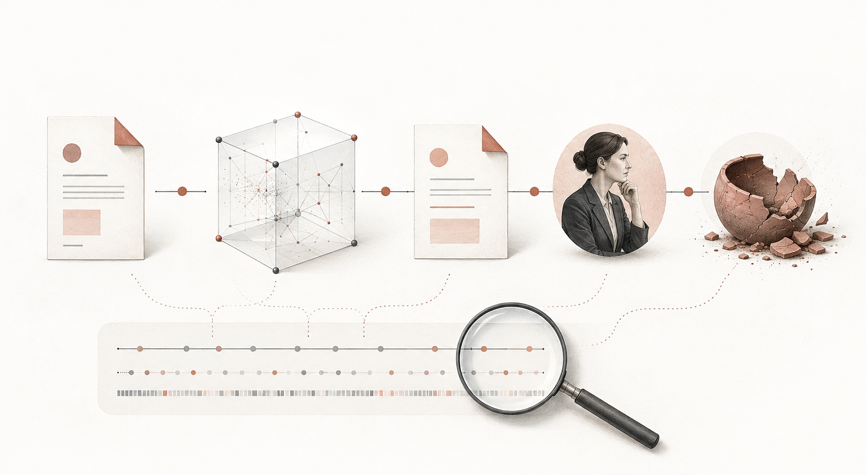 La catena causale fra input, sistema di intelligenza artificiale, output, decisione umana e danno, esaminata attraverso le tracce digitali